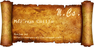 Mánya Csilla névjegykártya