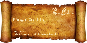 Mánya Csilla névjegykártya